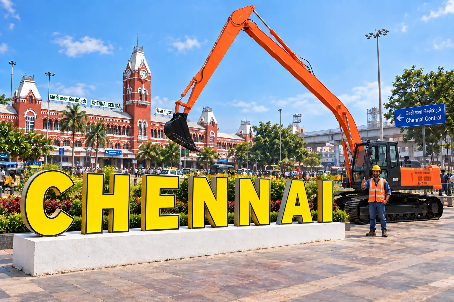 Open well contractors with excavator in Chennai, Tamil Nadu